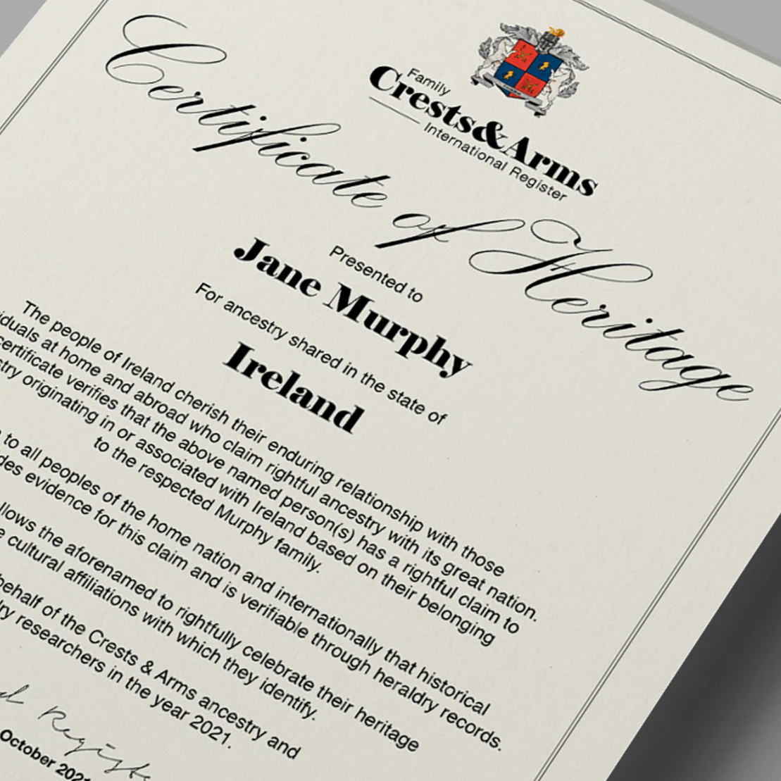 Certificates of Heritage